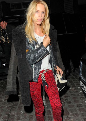 Mary Charteris in Red Pants at Chiltern Firehouse in London