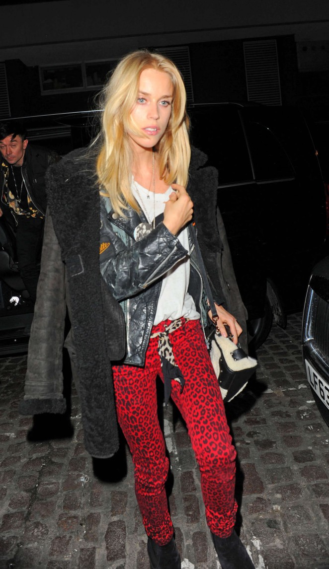 Mary Charteris in Red Pants at Chiltern Firehouse in London