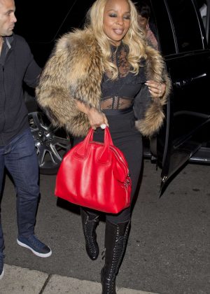 Mary J Blige in Fur Coat out in Beverly Hills