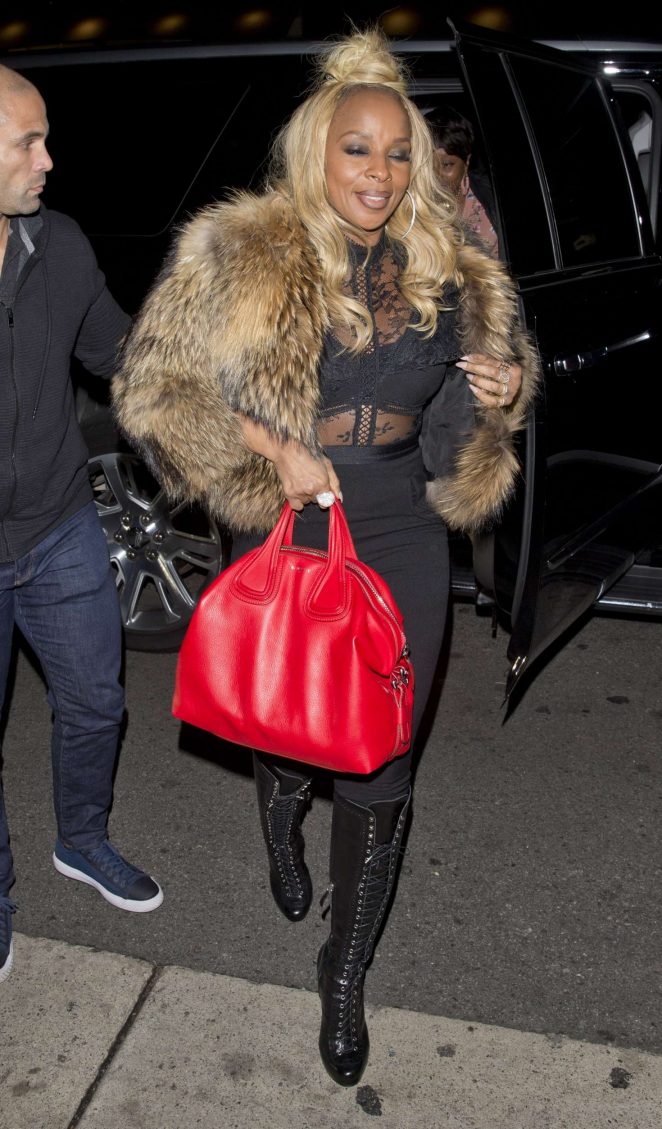 Mary J Blige in Fur Coat out in Beverly Hills