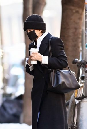 Mary-Kate Olsen - Is seen with coffee on hand in New York
