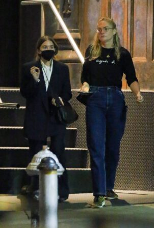 Mary-Kate Olsen - Picks up a friend before grabbing dinner in New York