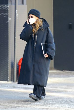 Mary Kate Olsen - Seen wearing an oversized jacket while out and about in New York
