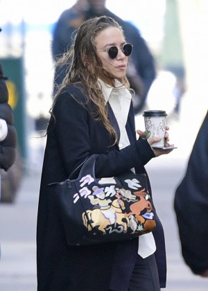 Mary-Kate Olsen with wet hair out in New York