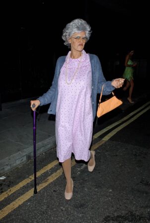 Maya Jama - Heading to Halloween party dressed up as Bad Grandma in London