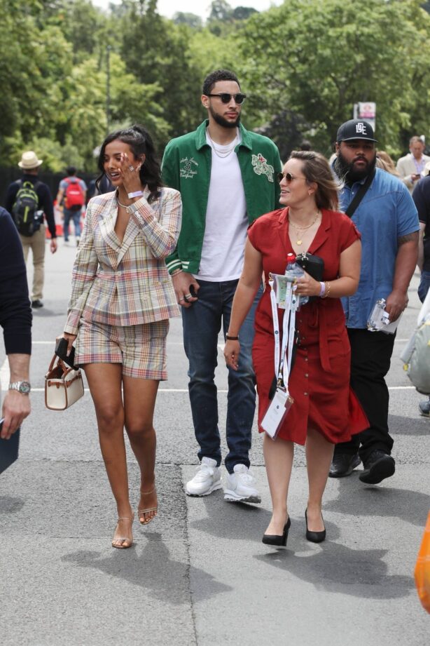 Maya Jama - With Kendall Jenner's ex boyfriend Ben Simmons attend Wimbledon