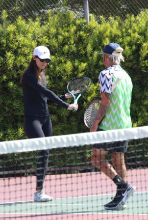 Meagan Camper - Hits the tennis court in Los Angeles