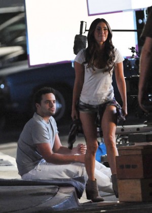 Megan Fox and Jake Johnson - Filming 'New Girl' in LA