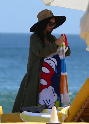 Megan Fox on the beach in Malibu