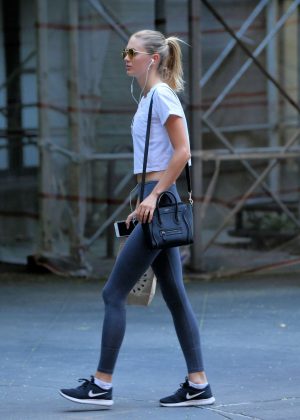 Megan Williams - walks home from the gym in Tribeca