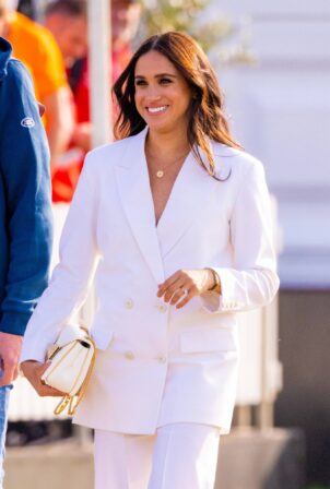 Meghan Markle - In a white outfit at the Invictus Games in Den Haag