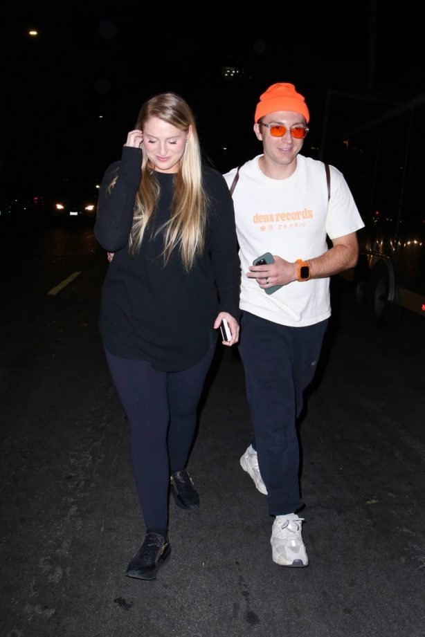 Meghan Trainor - Exiting Tate McRae’s Concert Afterparty at NeueHouse Hollywood