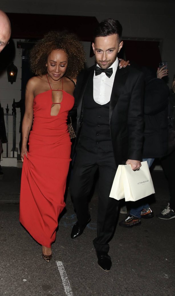 Mel B - Leaving Victoria Beckham's 50th birthday party at Oswald’s in London