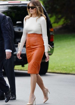 Melania Trump - Departing the White House in Washington