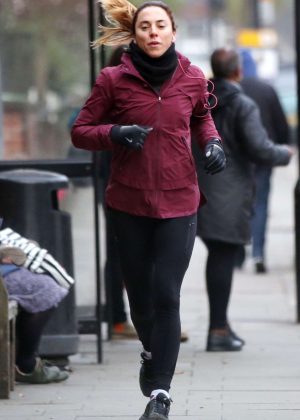 Melanie Chisholm in Tights jogging in North London