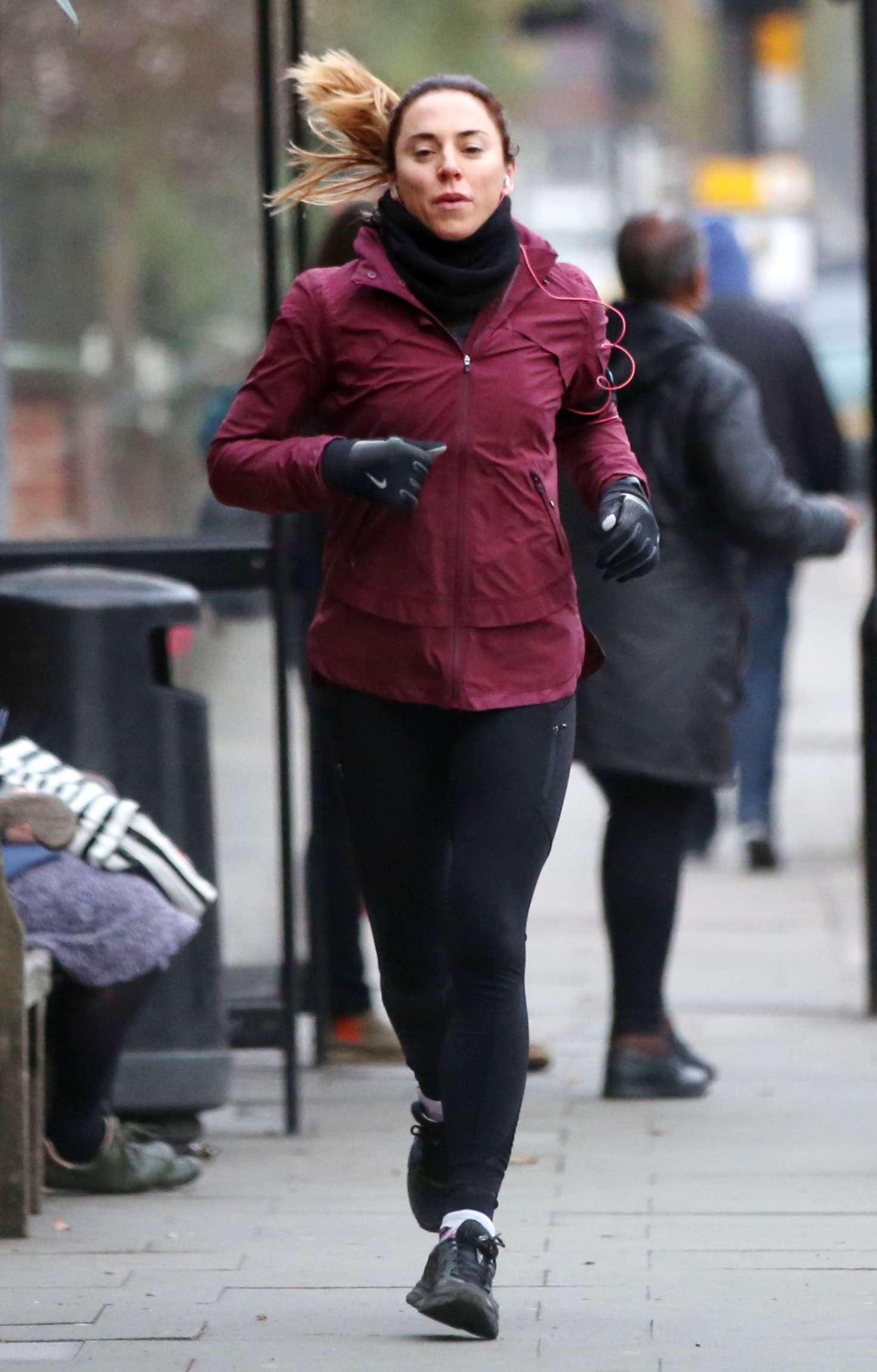 Melanie Chisholm in Tights jogging in North London