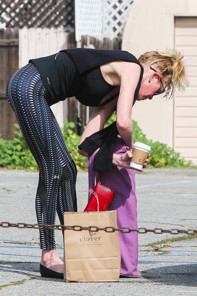 Melanie Griffith in Tights at a Yoga Class in Hollywood
