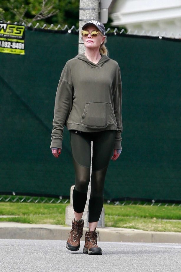 Melanie Griffith in Tights - Out on her afternoon walk in Los Angeles
