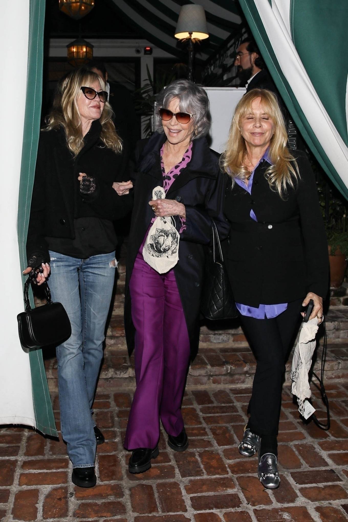 Melanie Griffith - With Rosanna Arquette and Jane Fonda on a night out in Hollywood
