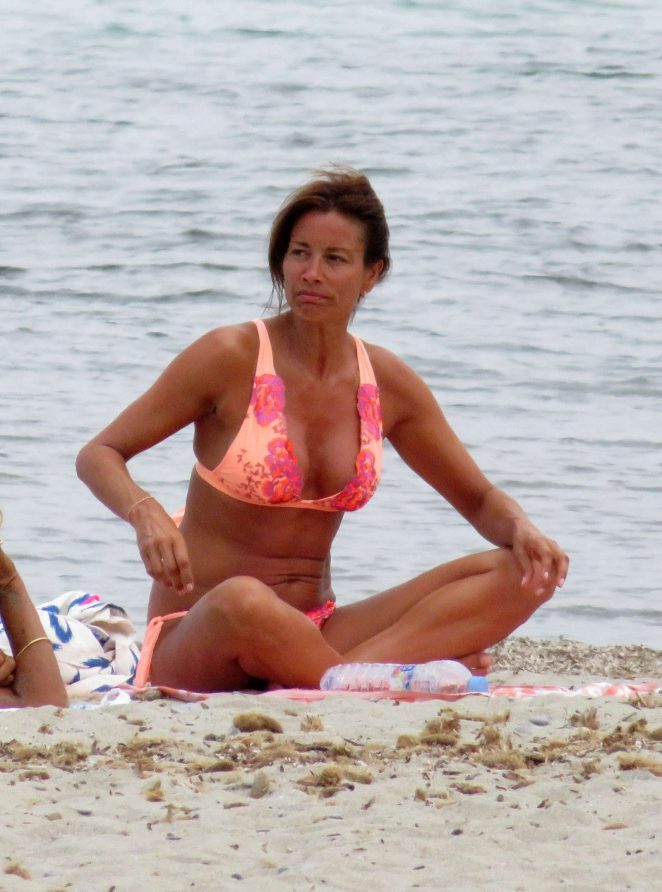 Melanie Sykes in Bikini at the beach in Mallorca