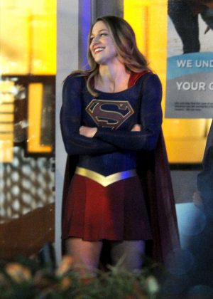 Melissa Benoist Filming 'Supergirl' set in Vancouver