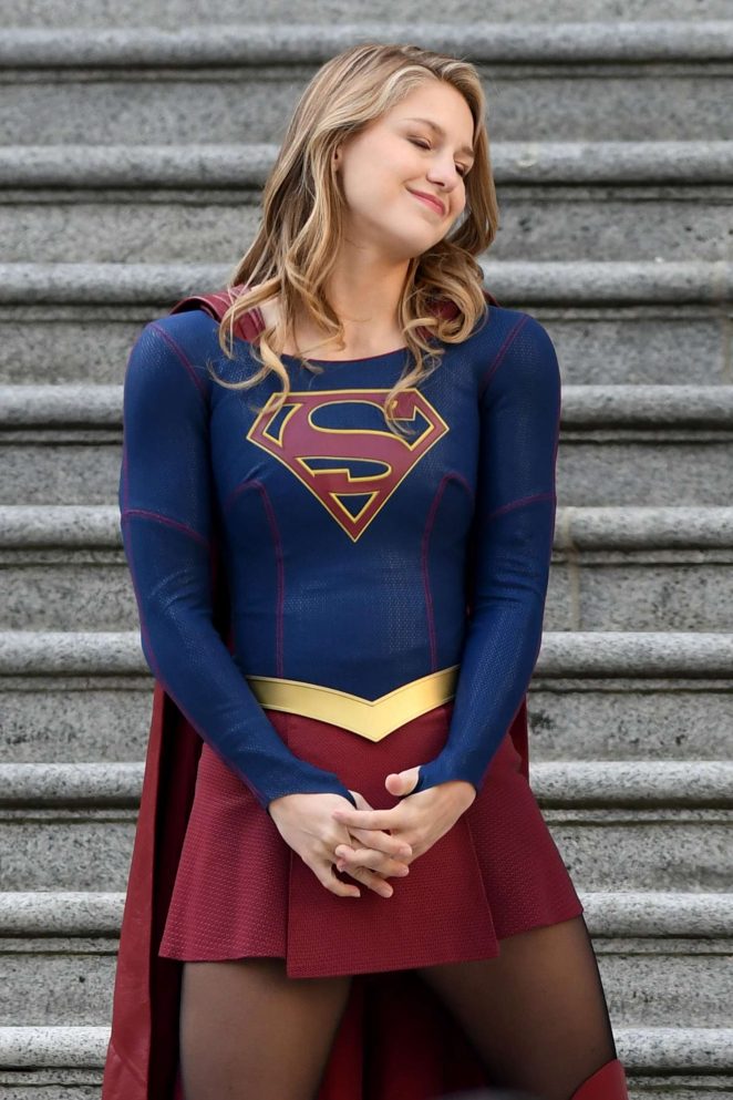 Melissa Benoist - On set of 'Supergirl' in Vancouver
