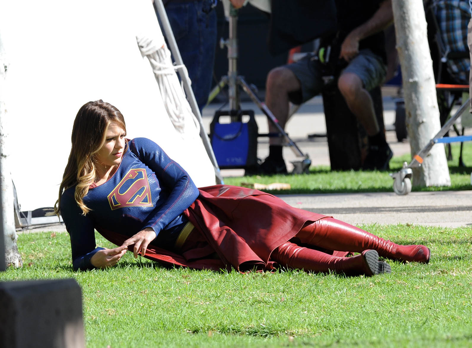 Melissa Benoist 2016 : Melissa Benoist on the set of Supergirl -13. 