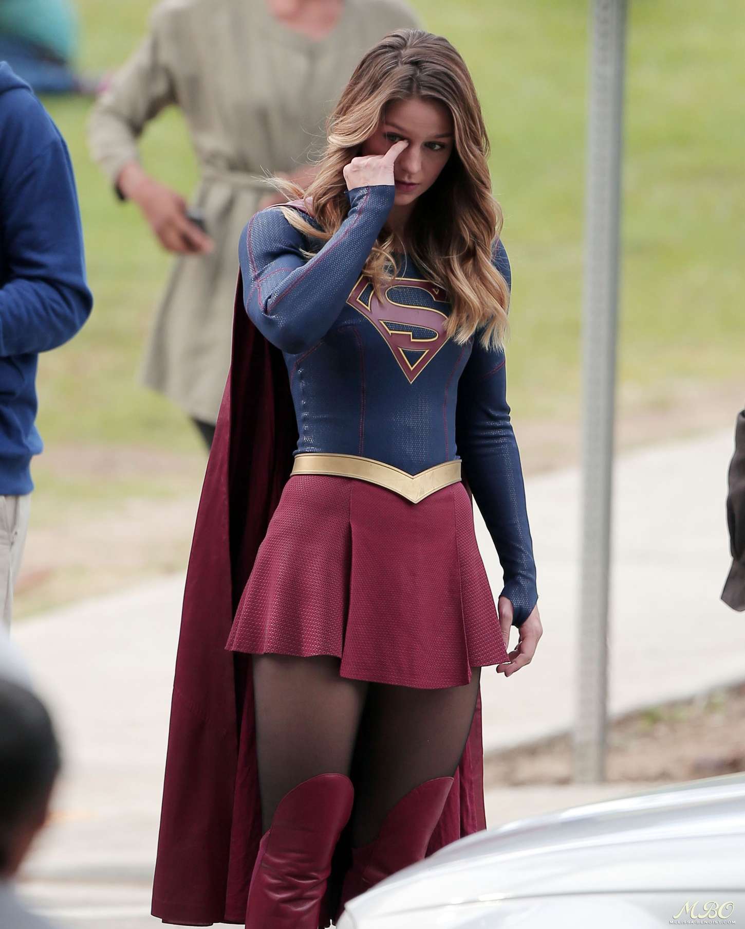 Melissa Benoist - On the set of 'Supergirl' in LA. 