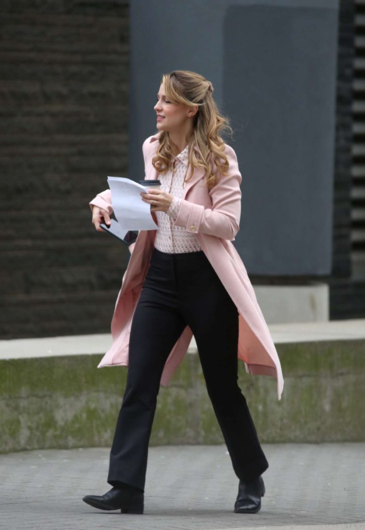 Melissa Benoist - On The Set of 'Supergirl' in Vancouver