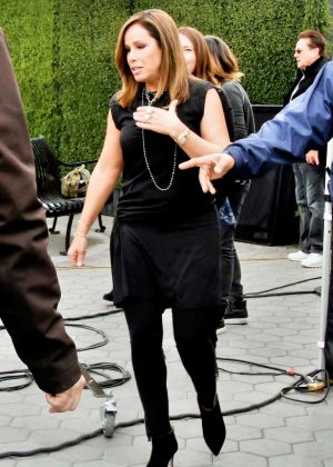 Melissa Rivers on the set of 'Extra' at Universal Studios in Hollywood