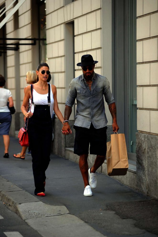 Melissa Satta and Kevin Prince out and about in Milan