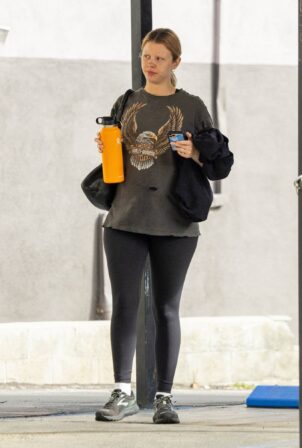 Mia Goth - Arriving at gym