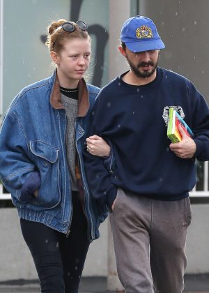 Mia Goth on a rainy day in Los Angeles