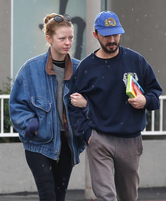Mia Goth on a rainy day in Los Angeles