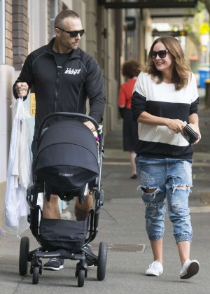 Michelle Bridges with her Family Out in Sydney