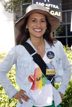 Michelle C. Bonilla - Pictured at the SAG-AFTRA and WGA Strike in Burbank