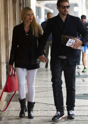Michelle Hunziker and Tomaso Trussardi out in Bergamo
