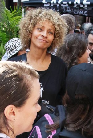 Michelle Hurd - 'Rock the City for a Fair Contract' rally at Times Square in New York