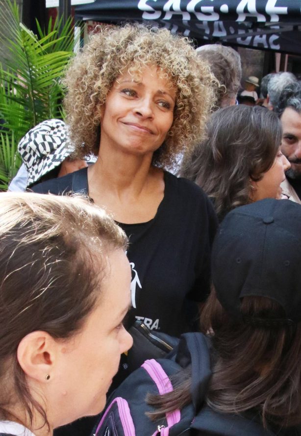 Michelle Hurd - 'Rock the City for a Fair Contract' rally at Times Square in New York