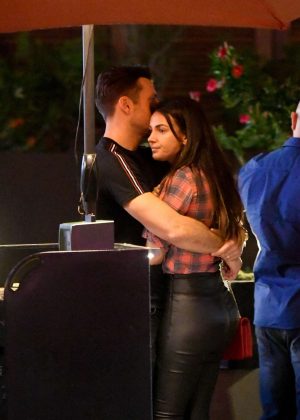 Michelle Keegan and Mark Wright at Restaurant in Los Angeles