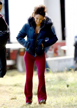Michelle Keegan - Filming TV Series 'Brassic' in Manchester