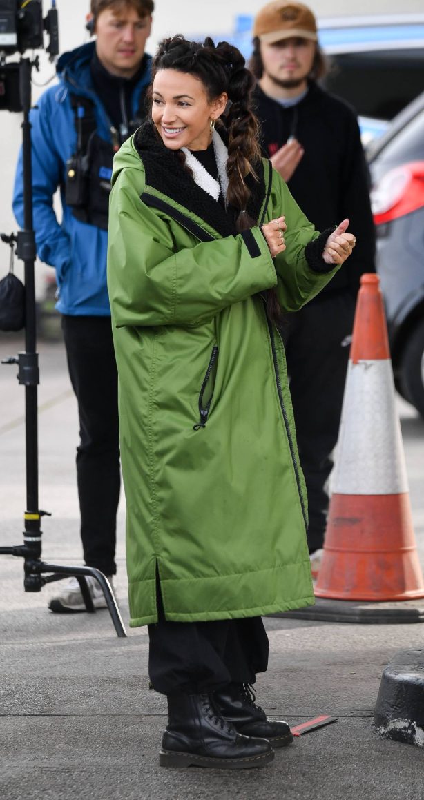Michelle Keegan - On set of Brassic at a petrol Station in Oldham - Manchester