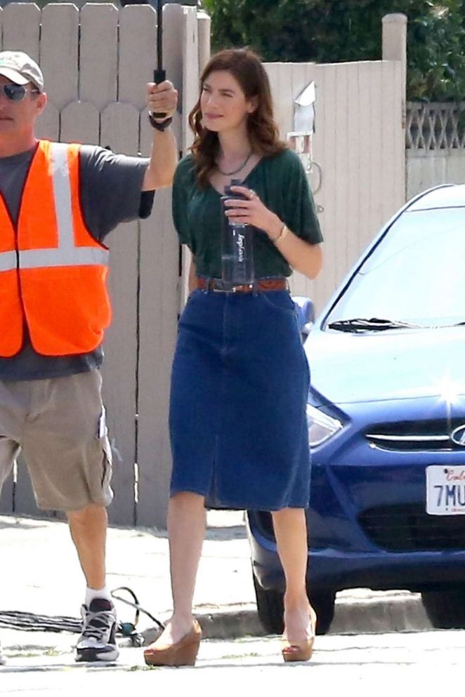 Michelle Monaghan on the set of 'Saint Judy' in LA