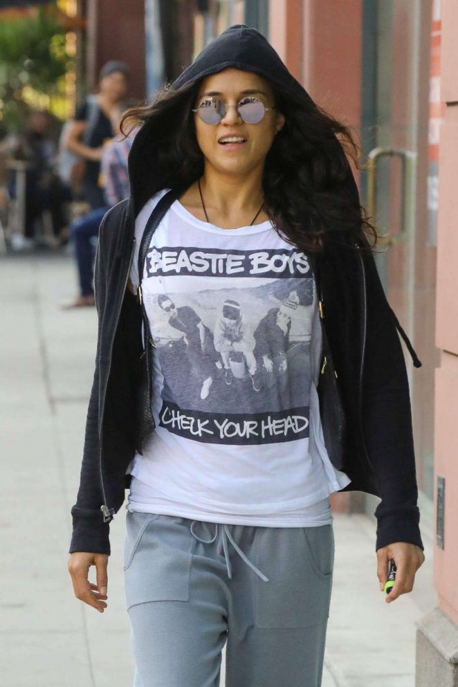 Michelle Rodriguez in Sweats Out in Beverly Hills