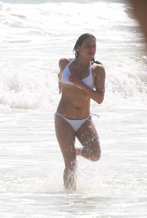 Michelle Rodriguez - In white bikini while vacationing in Tulum