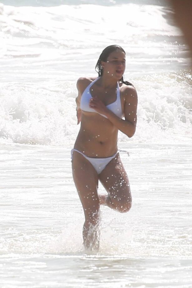 Michelle Rodriguez - In white bikini while vacationing in Tulum