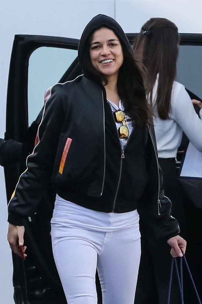 Michelle Rodriguez in White Jeans - Out in West Hollywood