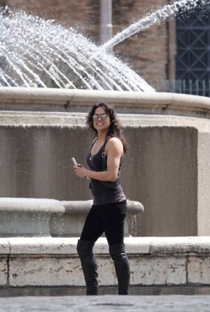 Michelle Rodriguez - On vacation in Rome