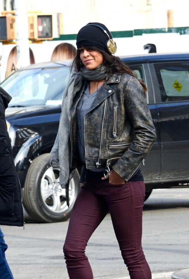 Michelle Rodriguez in Tight Jeans out in NYC