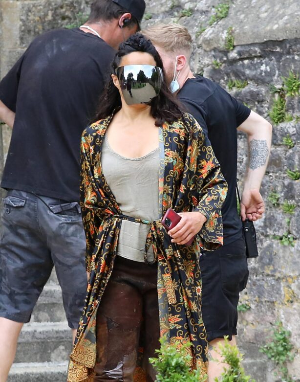 Michelle Rodriguez - Spotted on the set of 'Dungeons and Dragons' at Wells Cathedral in Somerset